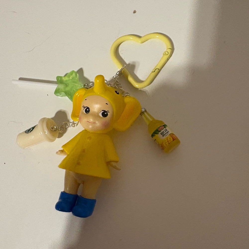 Charming Yellow Elephant Doll Keychain with Blue Boots